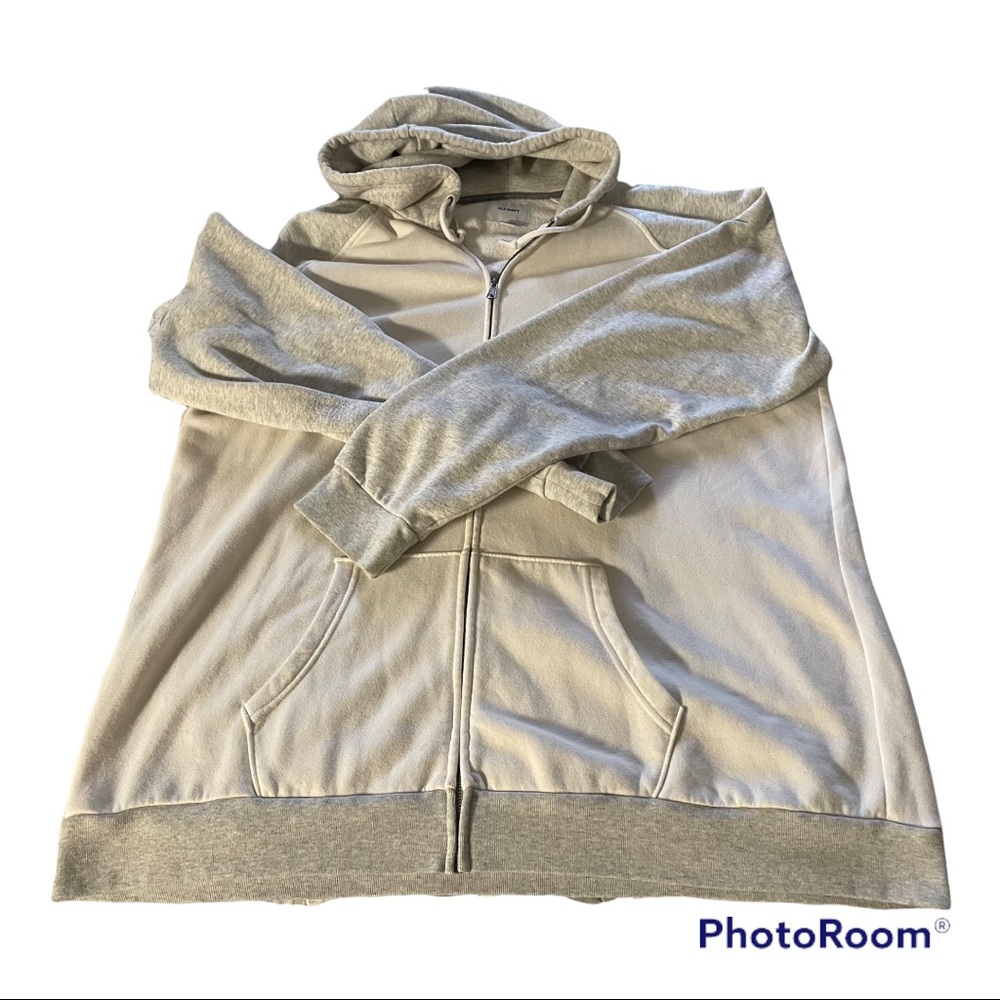 Old Navy XXXL Tall Zip Up Hoodie White/Grey XXXLT